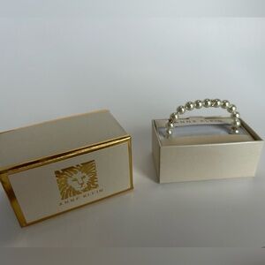 Anne Klein Gold and Cream Pearl Bracelet